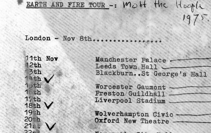 Earth and Fire British Tourdates 1975-1